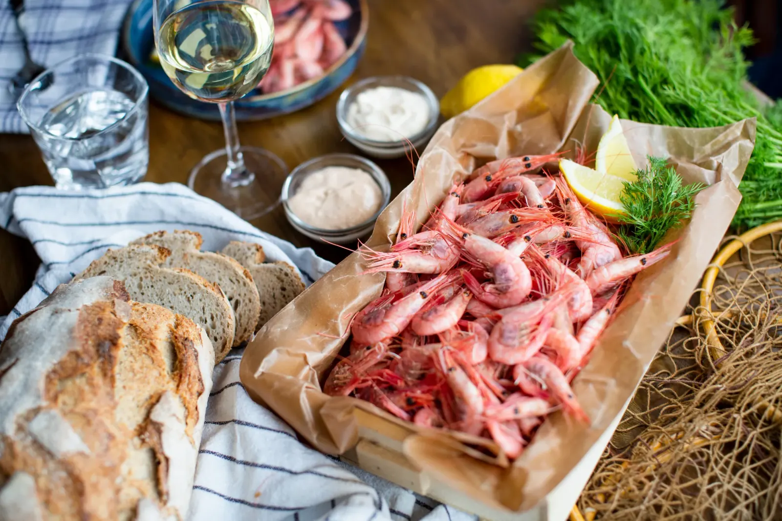 Räkfrossa ombord på Skärgårdslinjens restaurangbåt i Göteborg